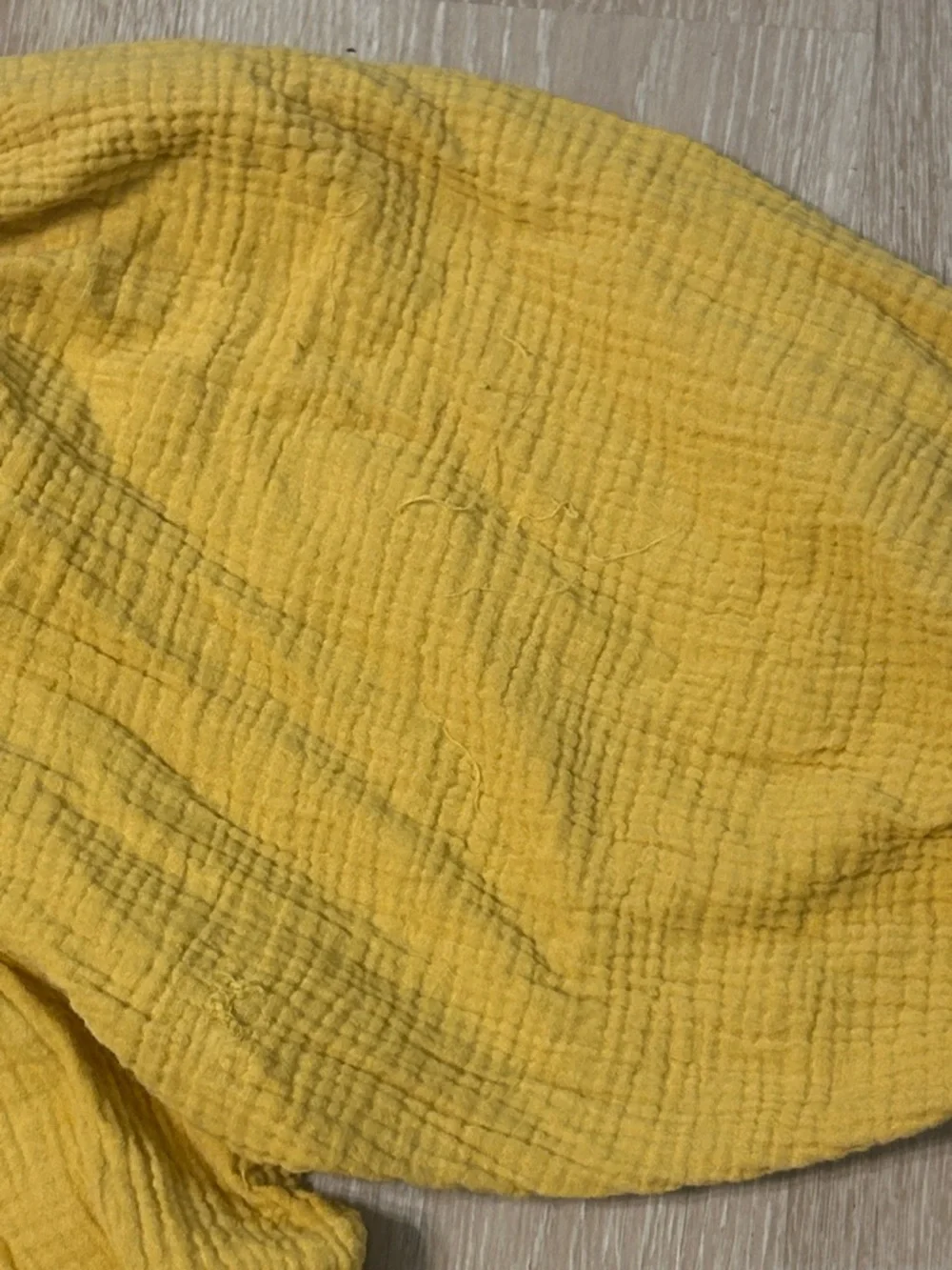 Gigio Mustard Yellow Gauze Babydoll Puffed Sleeves Tunic Top/Baby Doll Dress